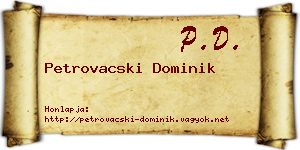 Petrovacski Dominik névjegykártya